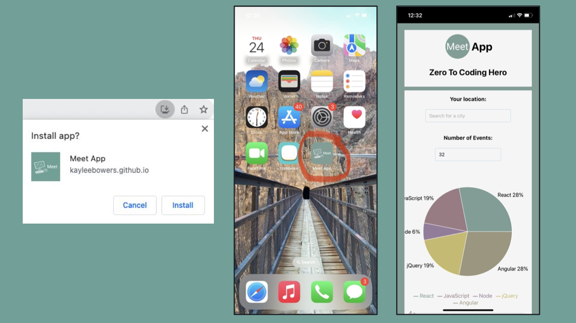 Meet app displayed on phone