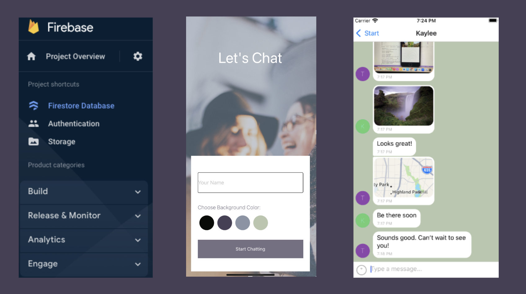 Let's Chat mobile app views
